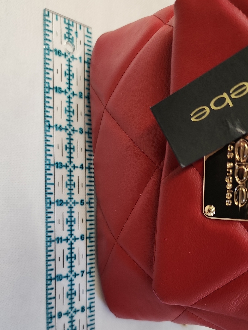 bebe Quilted Crossbody Bag in Red with Gold Hardware New With Tags - Picture 10 of 10